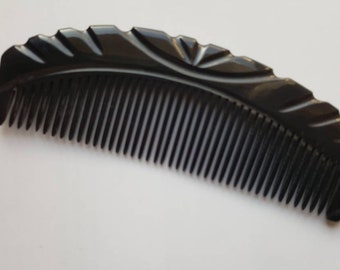 Natural Horn Comb, Araki Buffalo Horn Comb, Horn Hair Comb, Anti-Static Hair Comb, Fine Toothed Horn Comb, Seamless Horn Comb 5.7" (14.5cm)