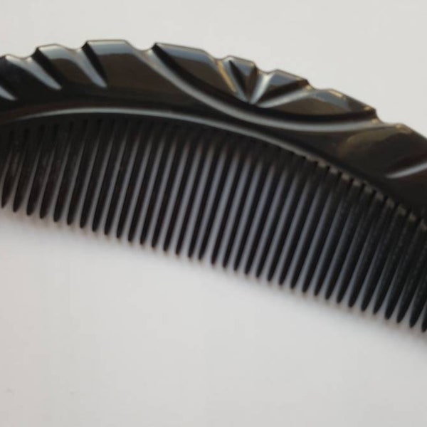 Natural Horn Comb, Araki Buffalo Horn Comb, Horn Hair Comb, Anti-Static Hair Comb, Fine Toothed Horn Comb, Seamless Horn Comb 5.7" (14.5cm)