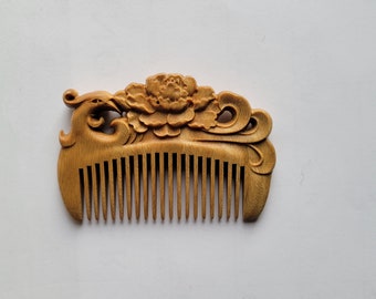 Naturale legno di sandalo pettini massaggio anti statico a denti fini e denti larghi pettine di legno Holiday Presente