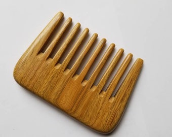 No Static Curly Hair Wooden Comb, Selfcare Gift for Her, Girlfriend Birthday, Extra Wide Tooth Wood Comb, Araki Sandalwood Comb 3.9"/10cm