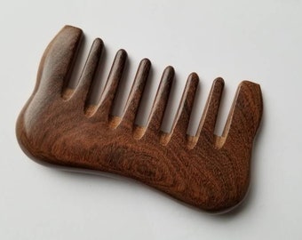 Wooden Hair Comb, Extra Wide Tooth Comb, Eco Friendly Gift, Araki Wood Comb,  Wood Beard Comb, Mustache Comb, Pocket Hair Comb 3.7 " (9.5cm)