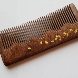 Wooden Hair Comb, Gift for Sister, Retirement Gift Mom, Girlfriend Gift, Araki Wood Beard Comb, Bridal Shower Gift, Birthday Gift 6.3"(16cm)