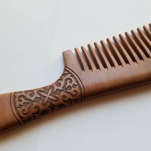 Valentines Day Gift, Boyfriend Gift, Viking Inspired Wooden Comb, Anniversary Husband Gift, Wood Beard/Hair Comb, Groomsmen Gift 8.7&quot;(22cm)