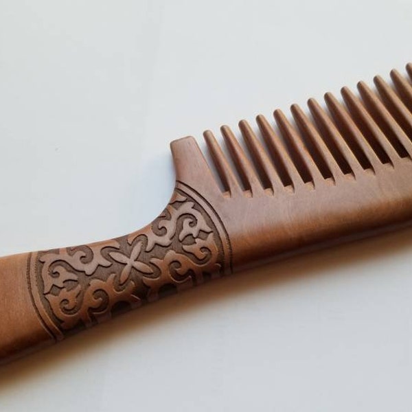 Fathers Day Gift, Boyfriend Gift, Viking Inspired Wooden Comb, Anniversary Husband Gift, Wood Beard/Hair Comb, Groomsmen Gift 8.7"(22cm)