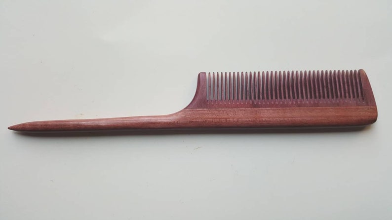 Mothers Day Gift, Rat Tail Wooden Comb Women, Sectioning/Styling wood Comb for Girls, Araki Wooden Beard Comb, Purple Heart Comb 8.321cm image 9