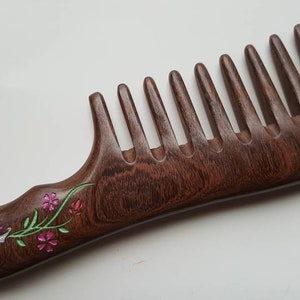 Mom Gift, Valentines Day Gift for Her/Wife, Curly Hair Wood Comb, Wood Brush, Detangled Wooden Comb, Extra Wide Tooth Comb 7.3&quot;(18.5cm)