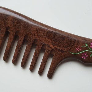 Curly Hair Wood Comb Mom, Mothers Day for Her, Wood Brush, Detangled Wooden Comb, Gift for Wife, Extra Wide Tooth Comb 7.318.5cm image 2