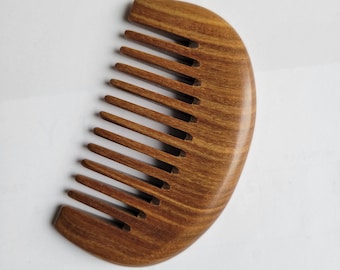 Breitzinkiger Sandelholzkamm, Taschenkamm aus Holz, umweltfreundlich, Haarpflege 8,5 cm