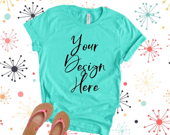Download Free Bella Canvas 3001 Heather Sea Green Mockup Bella (PSD) - Living Room Mockup Graphics ...