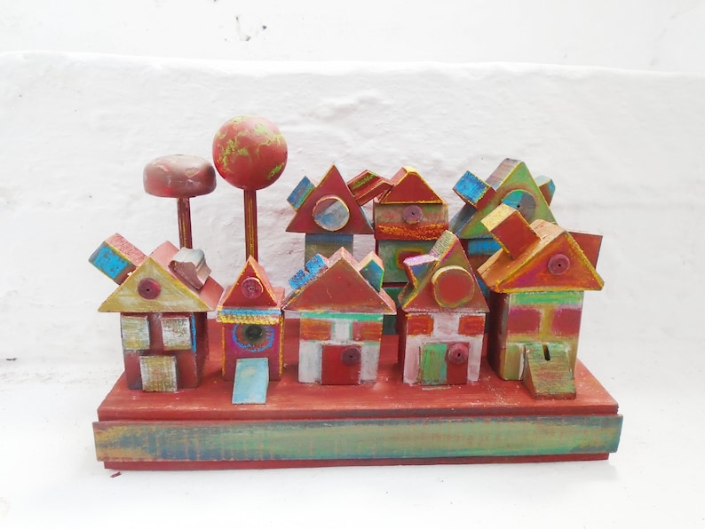 vintage miniature wooden houses