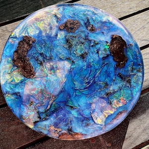 Opal Inspired Resin Painting: Holographic Geode Wall Art