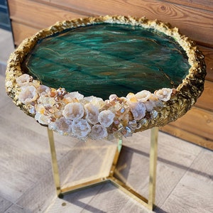 Jade and geode inspired table