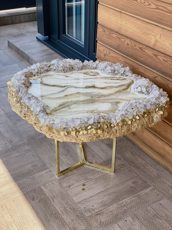 Quartz crystal coffee table discount