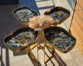 Flower marble and geode inspired table