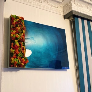 Autumn blue lagoon painting