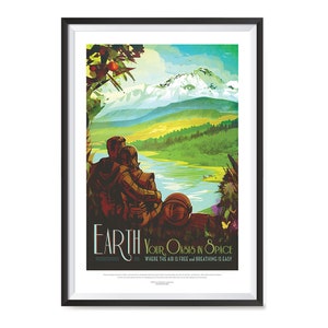 Nasa Space Tourism Posters - Impresión de arte de pared para el hogar, oficina, escuela, decoraciones de pared del aula - Tierra