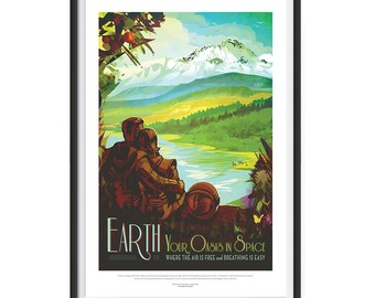Nasa Space Tourism Posters - Impresión de arte de pared para el hogar, oficina, escuela, decoraciones de pared del aula - Tierra