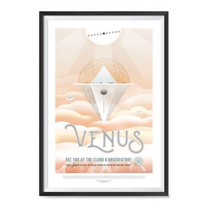Nasa Space Tourism Posters - Wall Art Print for Home, Office, School, Classroom Wall Decors - Venus - See You At The Cloud 9 Observatory