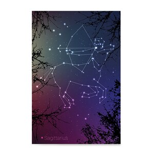 Zodiac Signs, Horoscope Constellations Posters - Poster Printing - Wall Art Print for Home Office Decor - Sagittarius