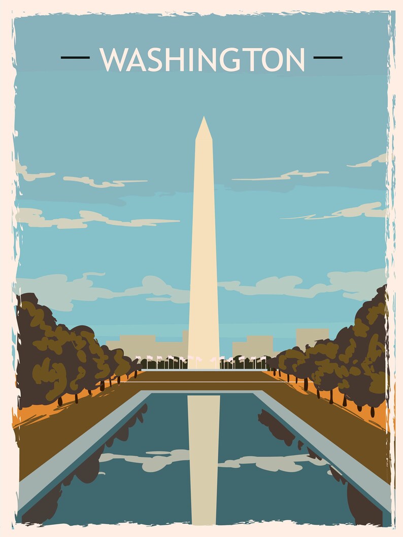 Retro Style USA STATES Travel Poster Series Grunge Vintage | Etsy