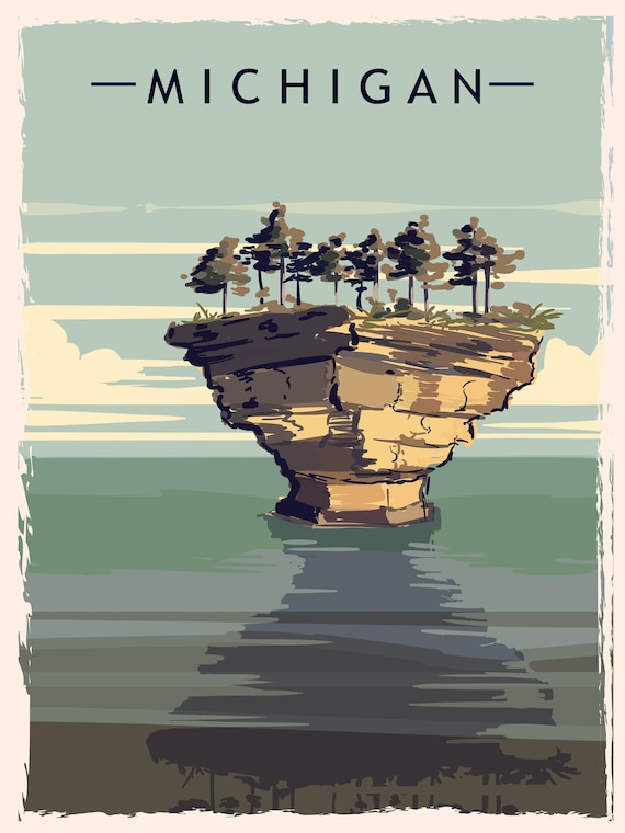 Retro Style USA STATES Travel Poster Series- Grunge, Vintage State Travel Poster Printing - Wall Art Print for Home Office Decor