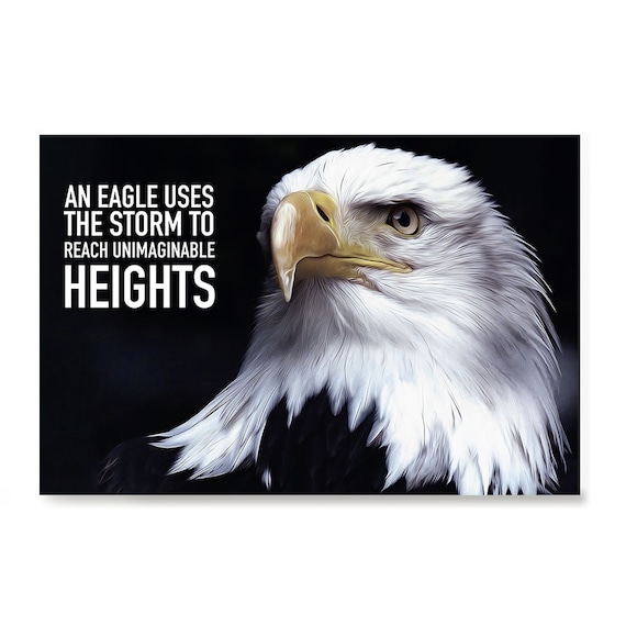 Most Popular Eagle Theme Quote Posters Power Strength Brave | Etsy