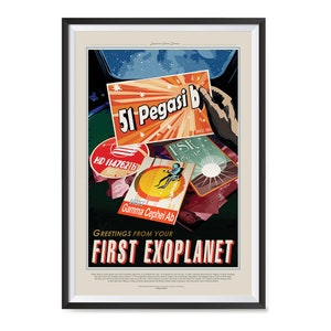 Nasa Space Tourism Posters - Wall Art Print for Home, Office, School, Classroom Wall - 51 Pegasi b - Greetings From Your First Exoplanet