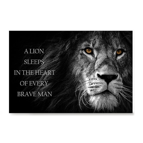 Most Popular Lion Theme Quote Posters Power Strength Brave - Etsy