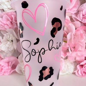 Personalised Leopard Print Cold Cup - Leopard Print - Personalised Tumbler - Personalised Cup - Leopard Print Gift