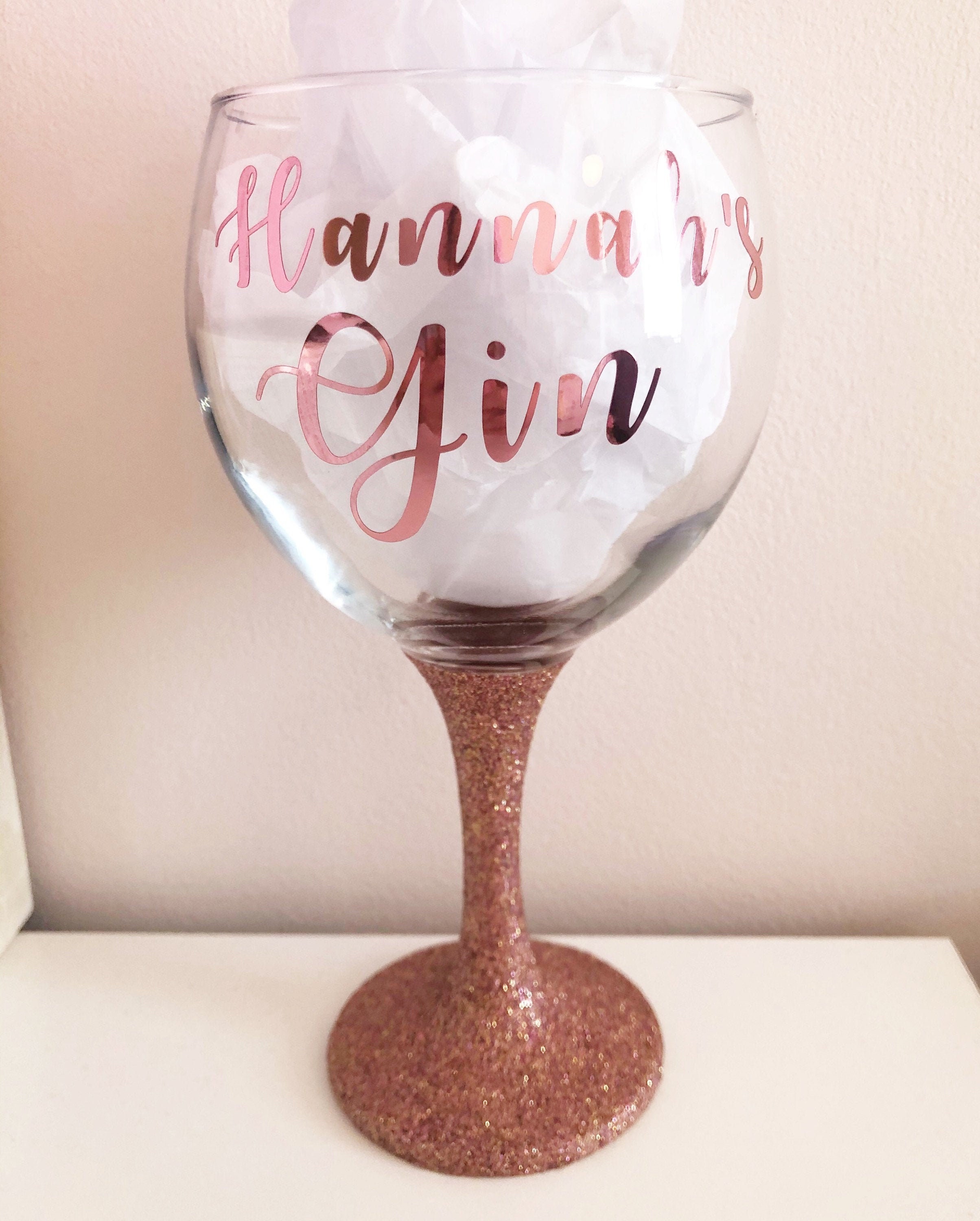 Personalised Gin Glass Personalised Glitter Gin Glass Etsy Israel