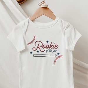 BARRY Rookie of the Year Baseball Bodysuit, Baseball One Piece Jumper, Baseball Baby Outfit, Pregnancy Announcement Baseball Themed