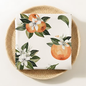 Little Cutie Clementine Orange Baby Swaddle, Cutie Baby Shower Gift, Orange Themed Baby Swaddle, Citrus Baby Gift CALLIOPE