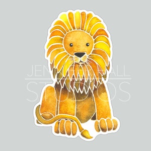 Lion, Sticker, Vinyl Decal, Waterproof, Weatherproof, Water Bottle Decal, Big Cat, Roar, Computer Decal, Watercolor, Animal, Leo