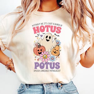 Camiseta de Halloween para logopedas, camiseta Hotus Potus Comfort Colors® para terapeutas del habla, regalo de Halloween, camiseta de otoño para logopedas, camiseta para asistentes de logopedia (SLPA).