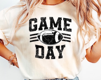 Comfort Colors Game Day Shirt for Football, Women Football Mom Shirt, Football Game Day Shirt, Sports Mom Tee, Fall Season Football Tee