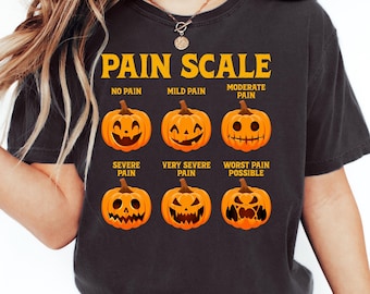 Comfort Colors® Pain Scale Nurse Shirt, Halloween Nurse Tshirt, Fall Pumpkin Nurse TShirt, RN Shirt, Pediatric Nurse, Nicu Nurse T-Shirt