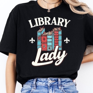 Library Lady Shirt, School Librarian Tshirt, Book Lover Tee, Bookworm Apparel, Library Keepers Clothing, Library Crew Shirt, Bookish Tshirt