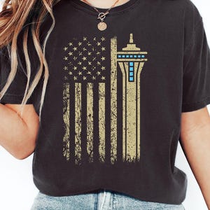 Patriotic Air Traffic Controller Shirt, US Flag Tshirt, ATC Tee, Flight Control Tower Apparel, Tower Controller Clothing, ATC Humor Shirt