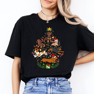 Dachshund Christmas Tree Shirt, Dachshund Holiday Shirt, Dachshund Lover Shirt, Dachshund Mom Christmas, Dog Mom Gift, Weiner Dog Xmas Shirt