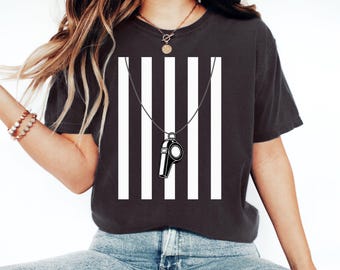 Referee Costume Shirt, Halloween Party Tshirt, Sports Ref Gag Tee, Team Sport Apparel, Referee Whistle Clothing, Referee Assistant Tshirt