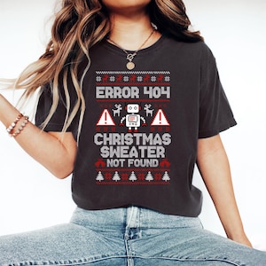 Fel 404-tröja, jultröja hittades inte, ful jultröja, julfest-tröja, programmeringskläder, datanördkläder