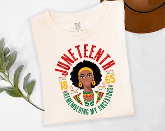 Camiseta Juneteenth, Camiseta Juneteenth en recuerdo de mis ancestros, Camiseta de la historia afroamericana, Camiseta afroamericana, Camiseta de mujer afroamericana del Mes de la Historia Negra