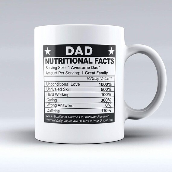 dad nutrition facts mug