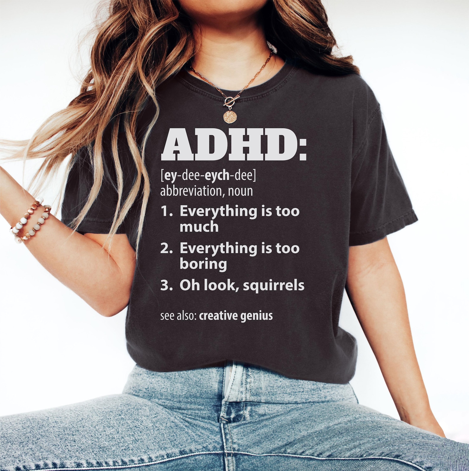 Funny ADHD Definition Shirt, Mental Health Awareness Tshirt, ADHD ...