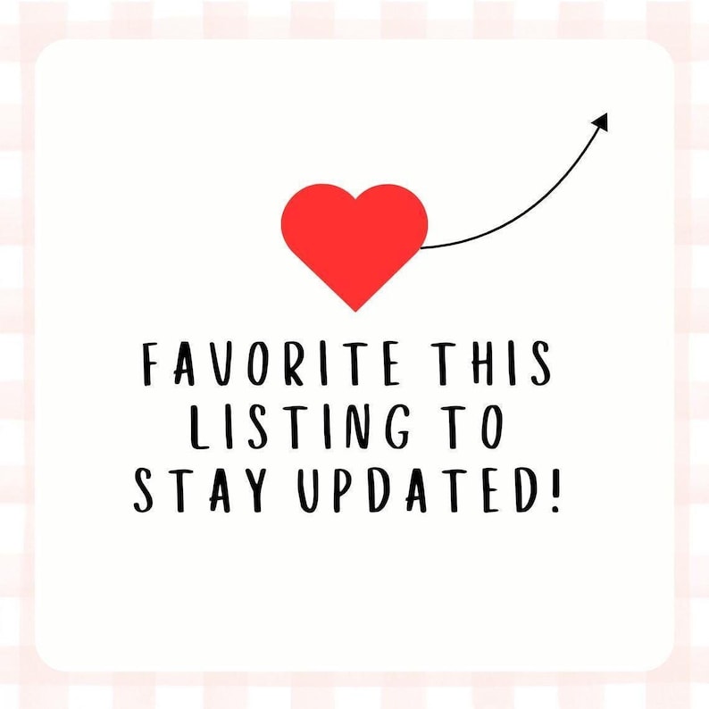 a message that reads "Favorite this listing to stay updated!" with a red heart symbol above the text.