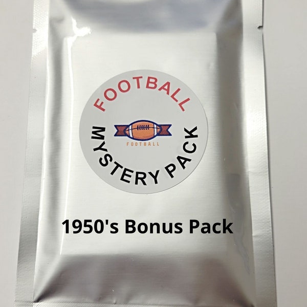 Football Card vintage  Mystery Pack. One 1950's Football Card Included in Each Pack. 30 Cards in each pack.