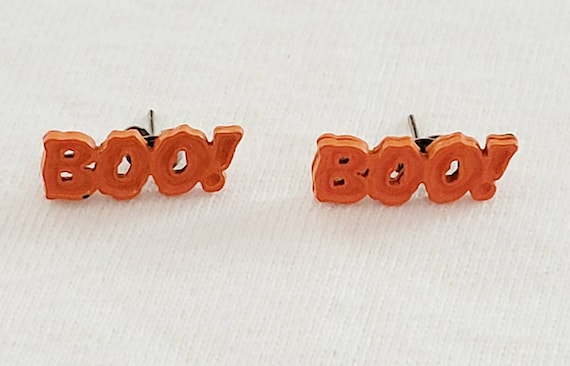 Halloween Vintage Boo Earrings. - image 1