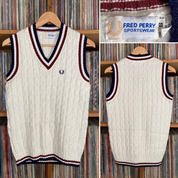 Vintage Fred Perry Cable Knit Sweater Vest