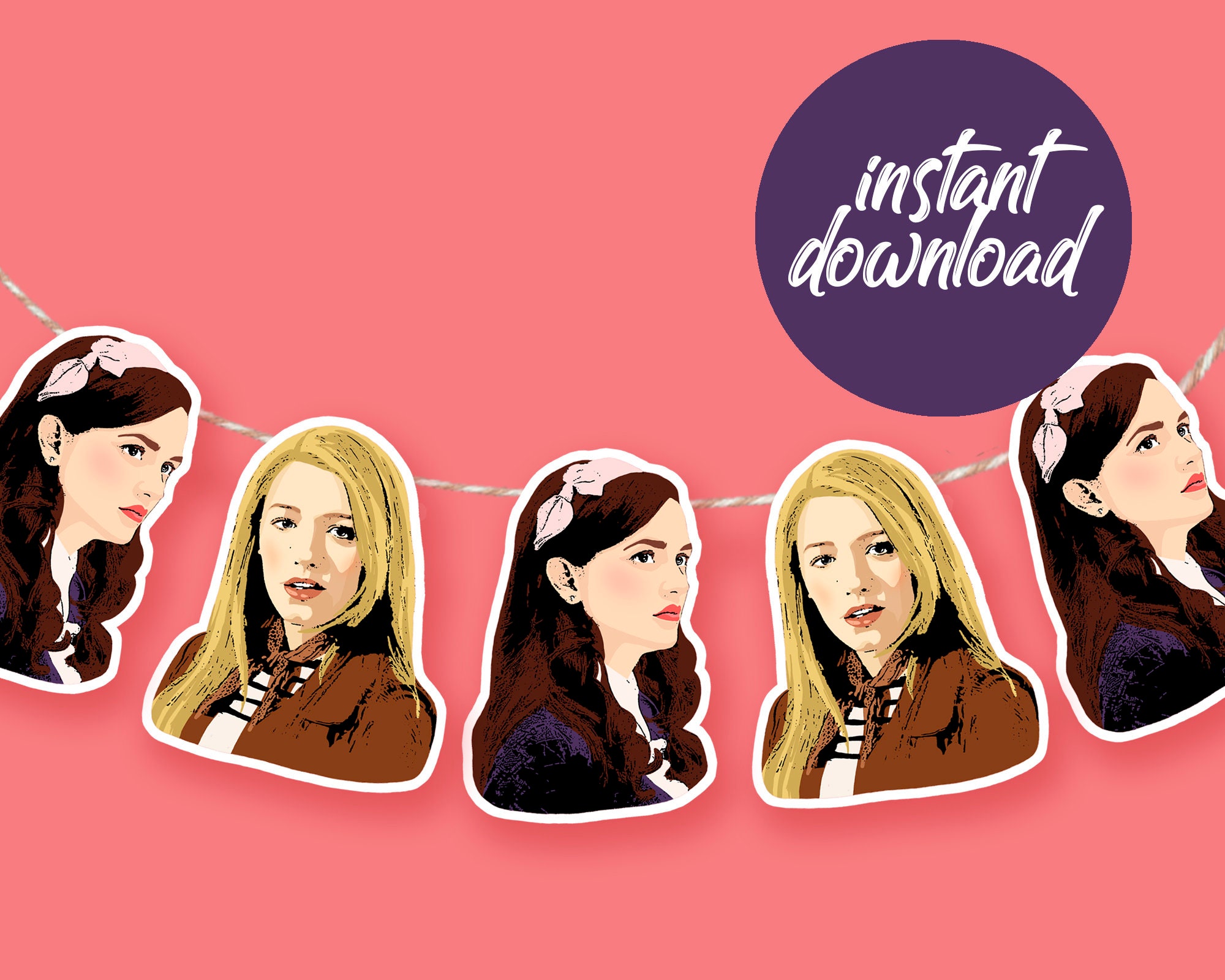 Gossip Girl Digital Banner Blair And Serena Birthday Party Etsy Gossip Girl Digital Banner Blair And Serena Birthday Party Etsy