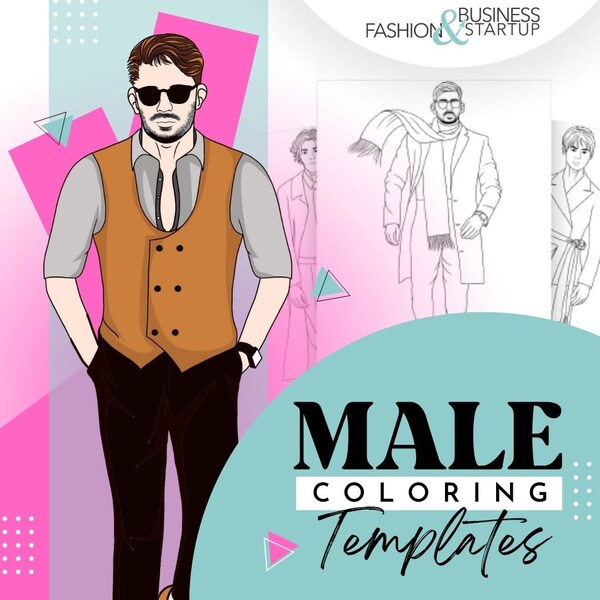 10 MALE COLORING PAGE #white male coloring pages, procreate coloring pages, digital coloring book, fashion man png, fashion male png.